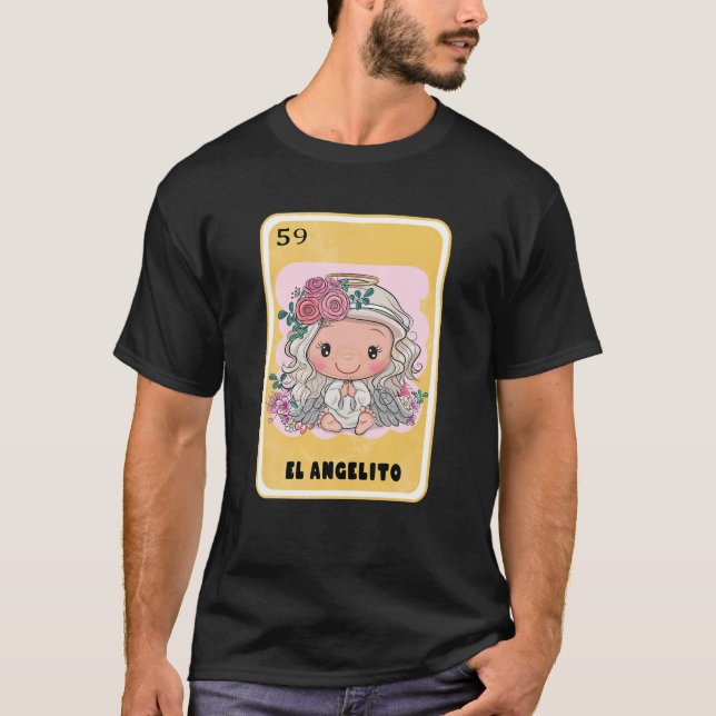 Funny Mexican Lottery Bingo Mexican Gifts El Angel T-Shirt (Vorderseite)