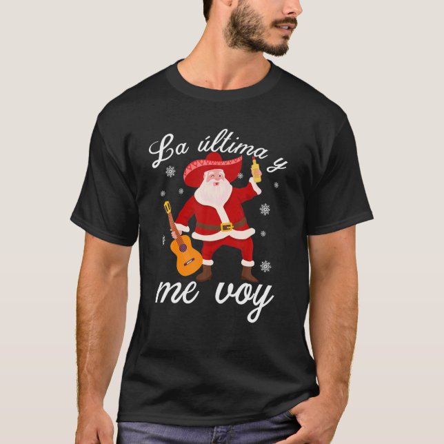 Funny Mexican Santa Christmas Feliz Navidad Mexiko T-Shirt (Vorderseite)