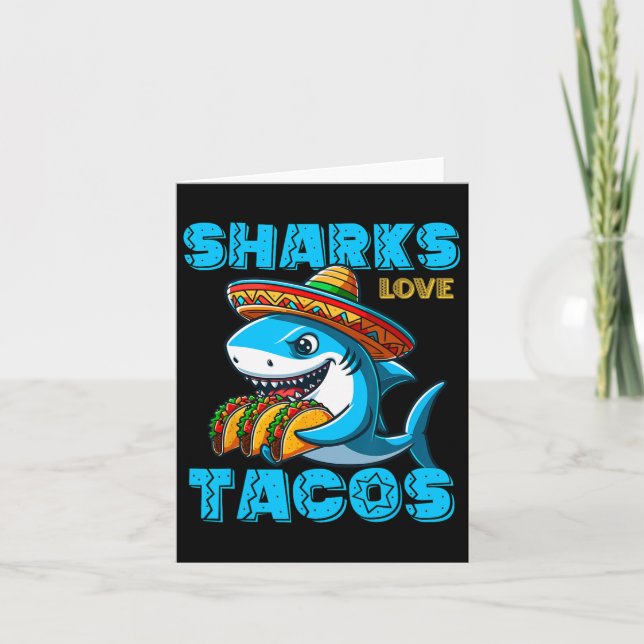 Funny Mexican Shark Eat Tacos Food Shark Lover Cin Karte (Vorderseite)