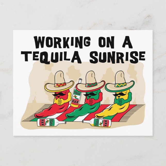Funny Mexican Tequila Sunrise Postkarte (Vorderseite)