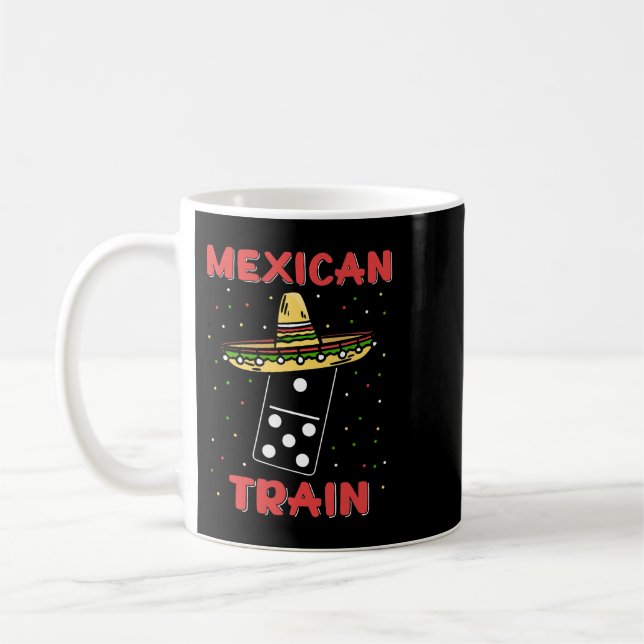 Funny Mexican Trains Dominoes Kaffeetasse (Links)