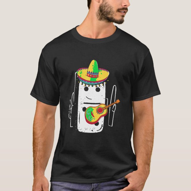 Funny Mexico Domino Bones Domino Player T Shirt (Vorderseite)