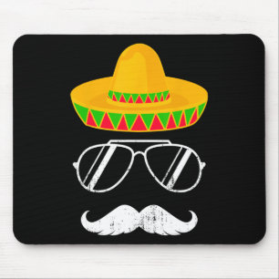 Funny mexikanische Sombrero Mustache Gesicht für C Mousepad