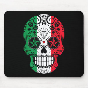 Funny mexikanischen Schädelkopf Cinco De Mayo Flag Mousepad