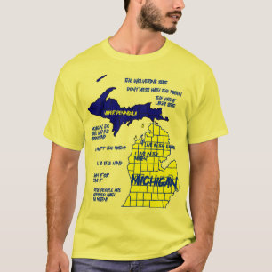 Funny Michigan Kartendesign T-Shirt
