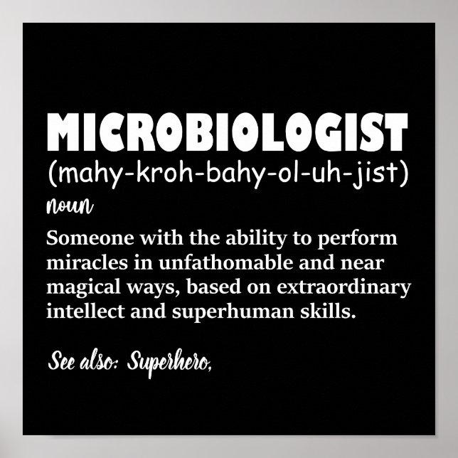 Funny Microbiologe Definition Poster (Vorne)