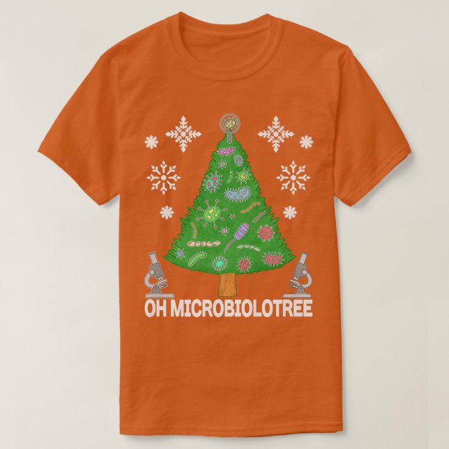 Funny Microbiologist Weihnachtsbaum Mikrobiologie  T-Shirt (Design vorne)