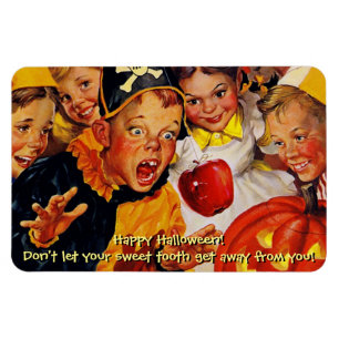 Funny Mid Century Halloween Sweet Tooth Magnet
