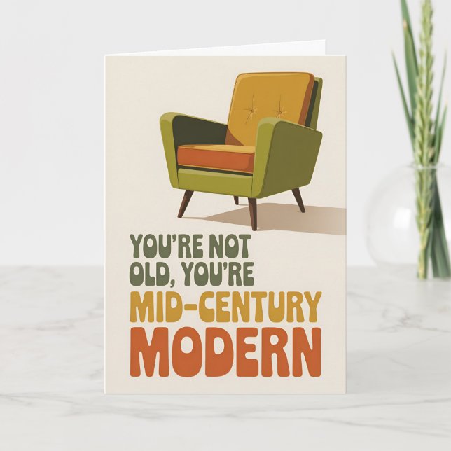 Funny Mid Century Modern Birthday Karte (Vorderseite)