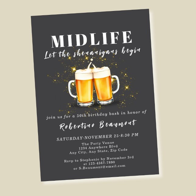 Funny Midlife Crisis Shenanigans 50. Geburtstag Einladung (Von Creator hochgeladen)