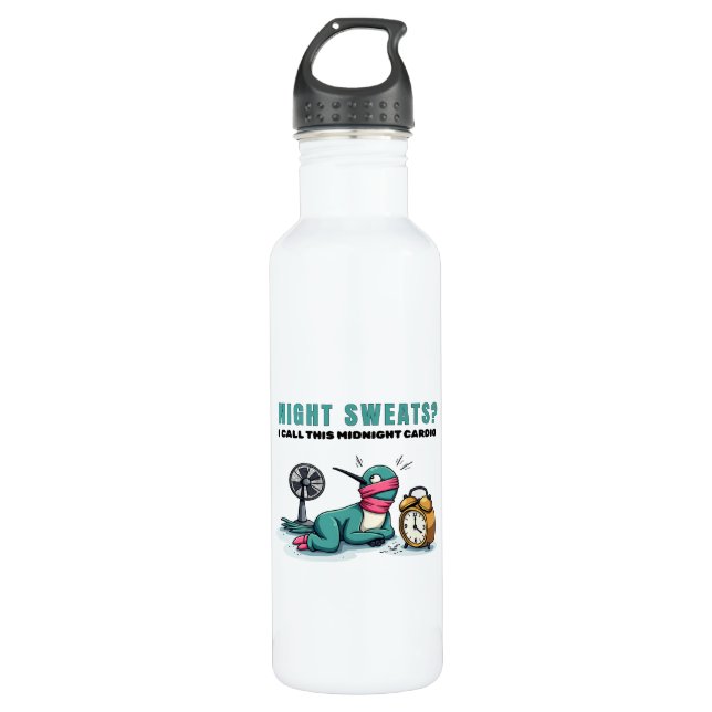 Funny Midnight Cardio Water Flasche Edelstahlflasche (Vorderseite)
