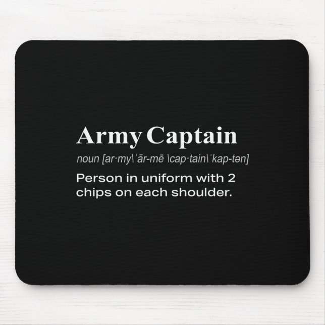 Funny Military Army Captain Definition Gift  Mousepad (Vorne)