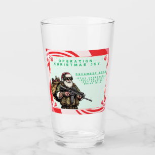 Funny Military/Christmas Santa Glas