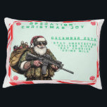 Funny Military/Christmas Santa Haustierbett<br><div class="desc">Versag nie</div>