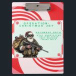 Funny Military/Christmas Santa Klemmbrett<br><div class="desc">Versag nie</div>