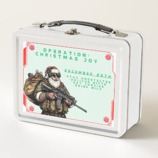 Funny Military/Christmas Santa Metall Brotdose