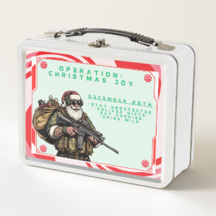 Funny Military/Christmas Santa Metall Brotdose