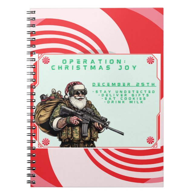 Funny Military/Christmas Santa Notizblock (Vorderseite)
