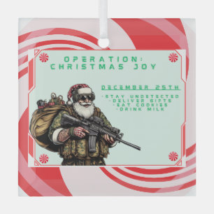 Funny Military/Christmas Santa Ornament Aus Glas