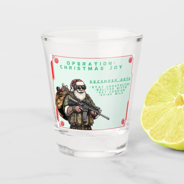 Funny Military/Christmas Santa Schnapsglas (Vorderseite)