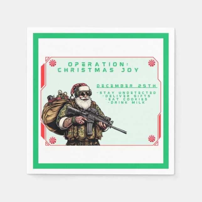 Funny Military/Christmas Santa Serviette (Vorderseite)