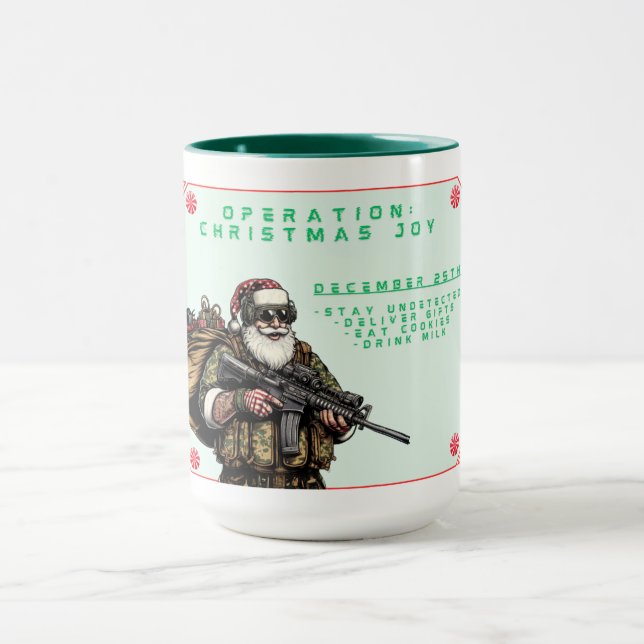 Funny Military Christmas/Santa Tasse (Zentrum)