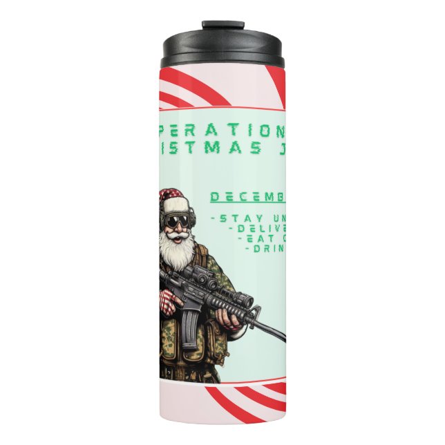 Funny Military/Christmas Santa Thermosbecher (Vorderseite)