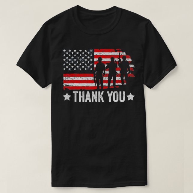Funny Military US Flag Bekleidung Danke, Amerikane T-Shirt (Design vorne)