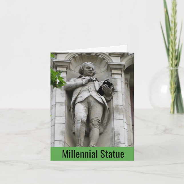 Funny Millennium ial Statue Happy Birthday Card Karte (Vorderseite)