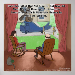 Funny Mills on Whales Poster