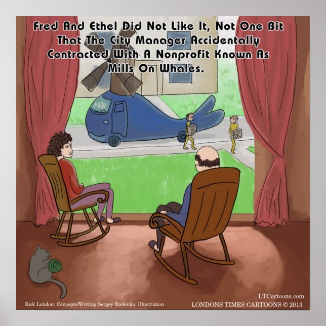 Funny Mills on Whales Poster (Vorne)