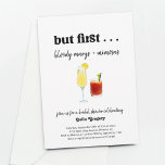 Funny Mimosa und Bloody Mary Brautparty Einladung<br><div class="desc">Aber zuerst. . . blutige Marys und Mimosen. Eine lustige Bridal Shower Einladung,  die den Fokus auf den Spaß in der Gelegenheit setzt!</div>