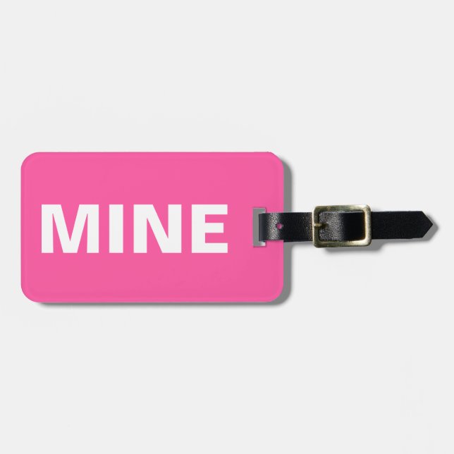 Funny Mine Pink Luggage Tag Gepäckanhänger (Vorderseite horizontal)