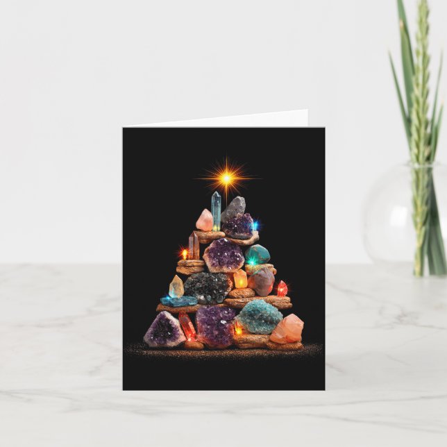 Funny Minerals Christmas Tree Graphic Crystals  Karte (Vorderseite)