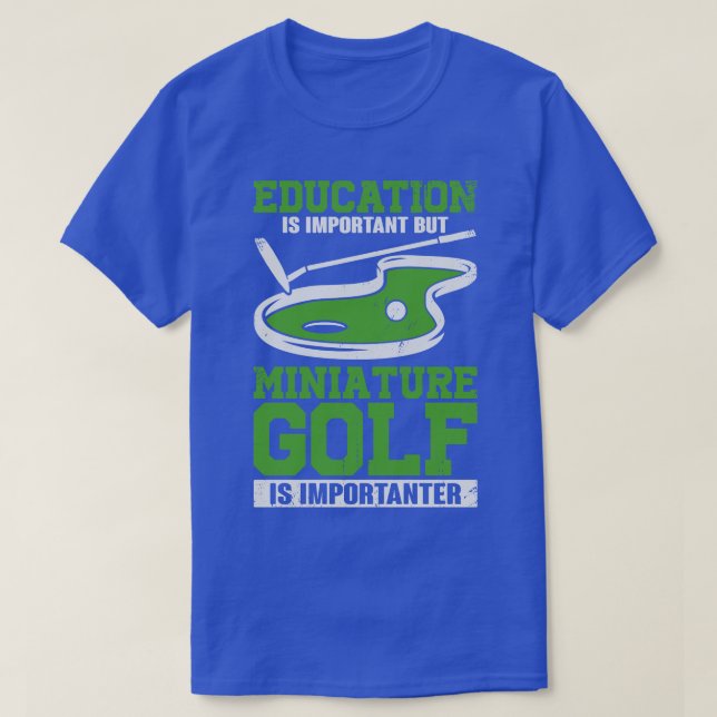 Funny Miniatur Crazy Golf Player T-Shirt (Design vorne)