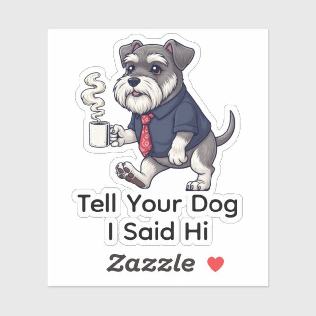 Funny Miniature Schnauzer Business Suit Coffee  Aufkleber (Blatt)