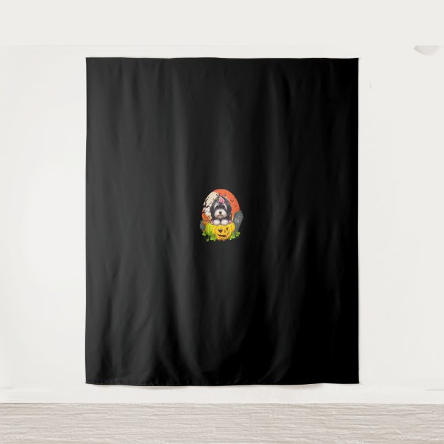 Funny Miniature Schnauzer Dog Halloween Thanksgivi Wandteppich (Vorderseite)