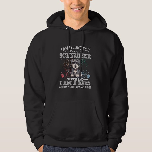 Funny Miniature Schnauzer Mama Welpe Hunde Mütter  Hoodie (Vorderseite)