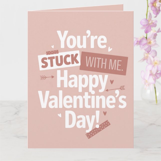 Funny Minimalist Retro Pop Valentine's Day  Karte (Orchidee)