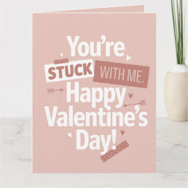 Funny Minimalist Retro Pop Valentine's Day  Karte