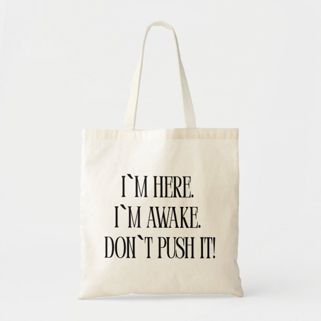 Funny Minimalist Tote Bag Tragetasche (Vorne)