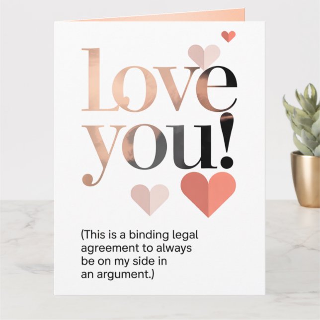 Funny Minimalist Your Mine Valentine's Day  Karte (Kleine Pflanze)