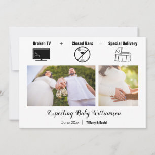 Funny Minimalistisch Broken TV Schwangerschaft Ankündigung