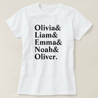 Funny Minimalistisch Custom Text Name List Shirt