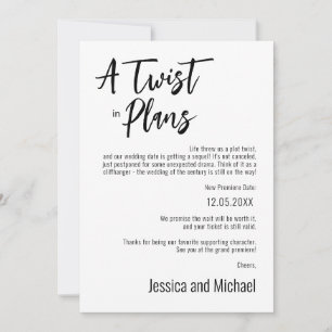 💍 Funny Minimalistisch Elegante Planänderung Save The Date