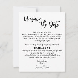 💍 Funny Minimalistisch Elegante Unsave the Date Save The Date