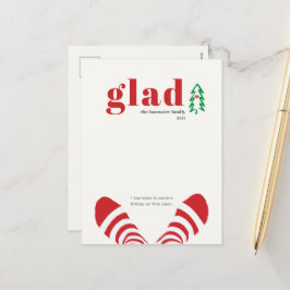 Funny Minimalistisch Elfenbeinrot Neues Jahr Feiertagspostkarte