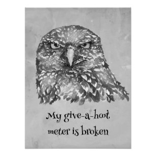 Funny Minimalistisch Watercolor Print Art Owl Lieb Poster