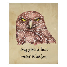 Funny Minimalistisch Watercolor Print Art Owl Lieb