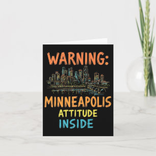 Funny Minneapolis Minnesota Night Skyline Vintag Karte